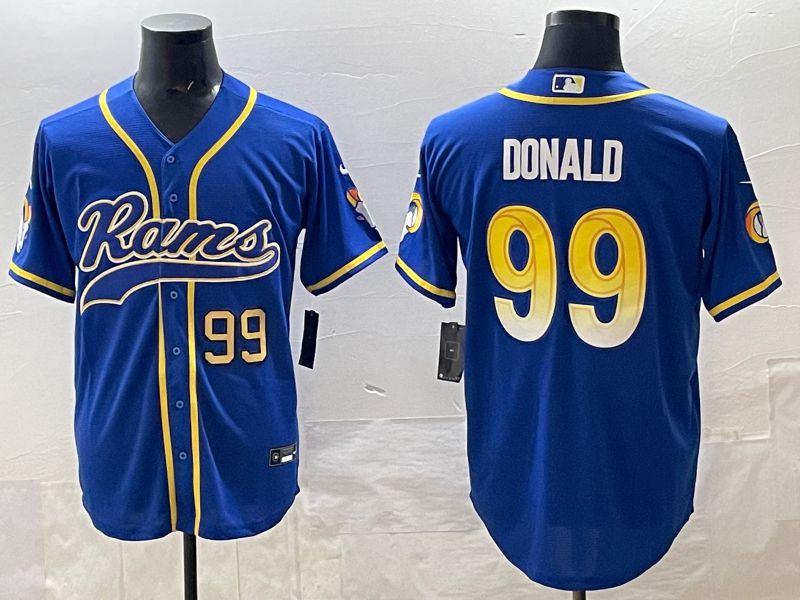 Men 2025 Los Angeles Rams #99 Donald Blue Second generation joint name Nike Limited NFL Jersey style 04->los angeles rams->NFL Jersey